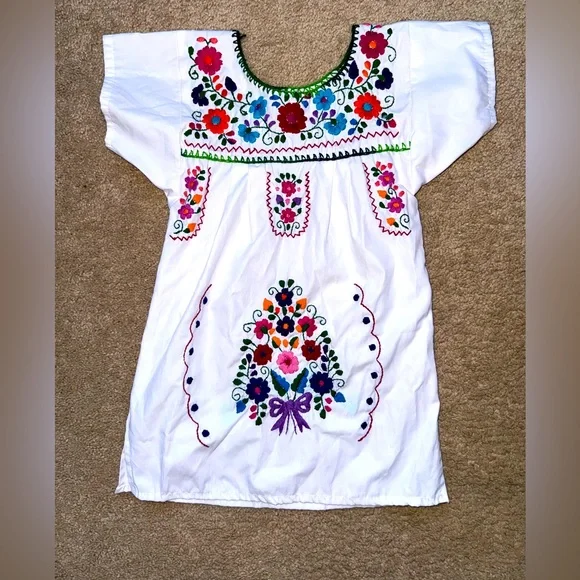 Dresses | Unique Hand Embroidered Puebla Toddler Girls Dress | Poshmark